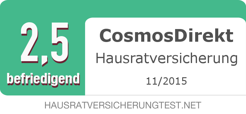 Testsiegel: CosmosDirekt Hausratversicherung width=