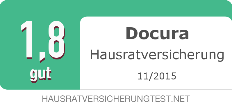 Testsiegel: Docura Hausratversicherung width=