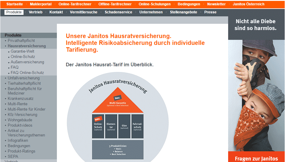 Die Webseite der Janitos