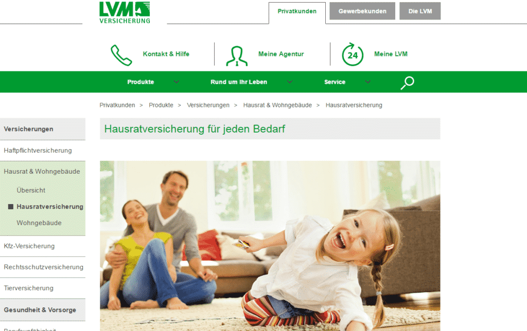 Die Webseite der LVM